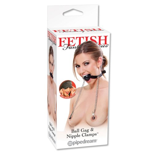 Pipedream кляп с зажимами на соски fetish fantasy limited edition